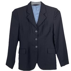 Marigold Equestrian Show Coat Women Sz 12 (Fits Like 6) Navy Wool English Riding